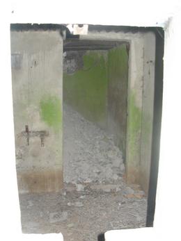 camouflagekleuren aan binnenkant bunker D11 afgebroken te Schelderode